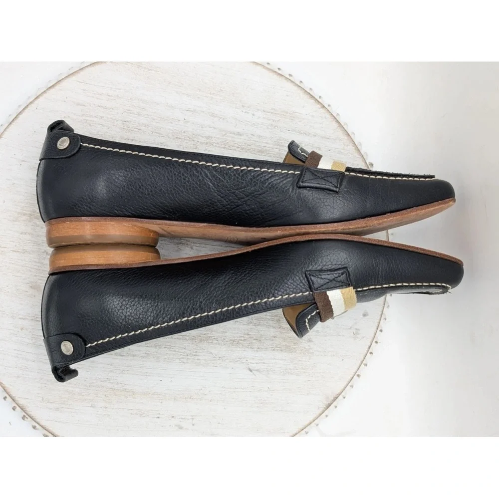 Coach Vintage Lia P481 Black Leather Buckle Loafers Woman 9.5